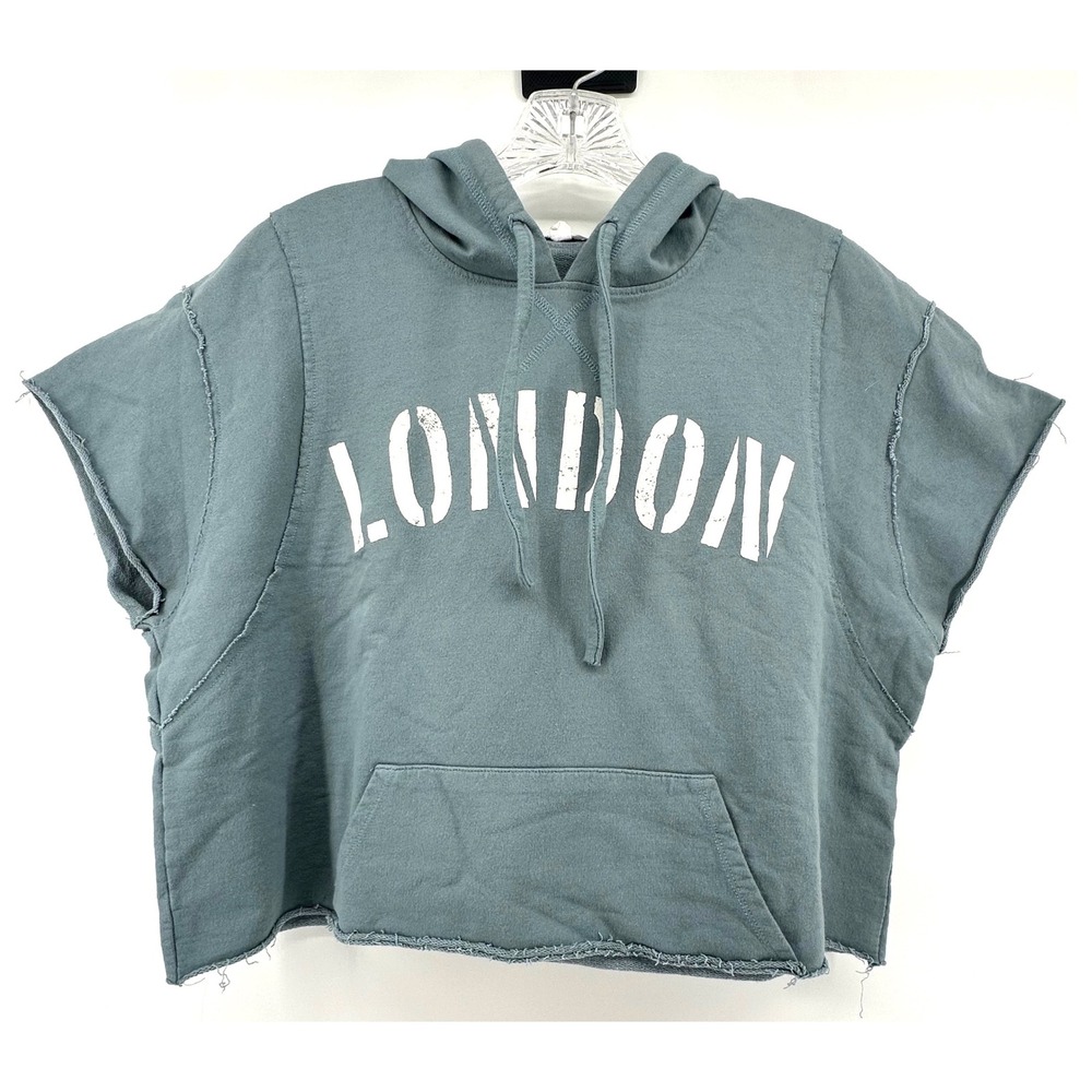 Grayson Threads London Graphic Cropped Short Sleeve Hoodie Large Skater Grunge‎
